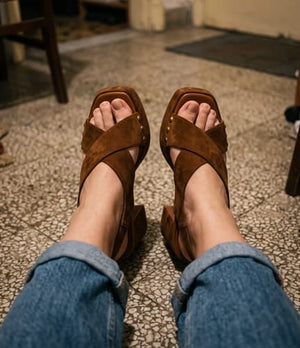 Customer photo of Delphine Vasco Platform Block Heels
