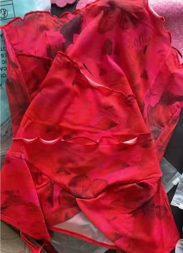 Customer photo of Willa Mesh Wrap Cami