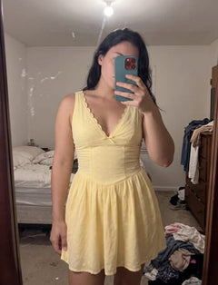 Customer photo of Marabelle Eyelet Fit-and-Flare Mini Dress