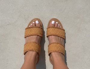 Customer photo of Palmyra Cruz Woven Raffia Slides