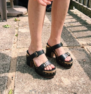 Customer photo of Emmerich Cruz Buckle Platform Mules