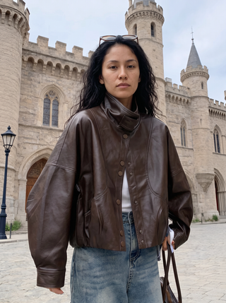 Rhea Oversized Leather Jacket