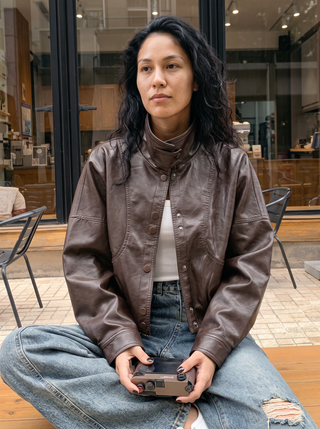 Rhea Oversized Leather Jacket