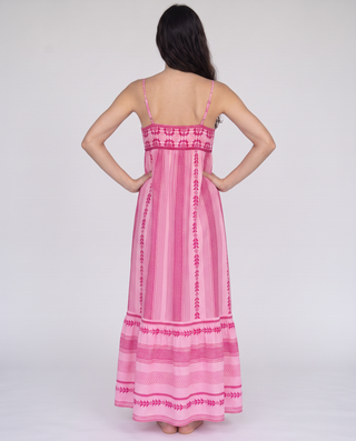Rosalie Tribal Print Tassel-Tie Maxi Dress
