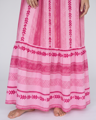 Rosalie Tribal Print Tassel-Tie Maxi Dress