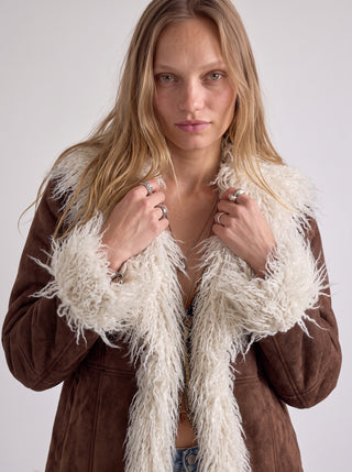 Rosalind Fur Trim Suede Jacket
