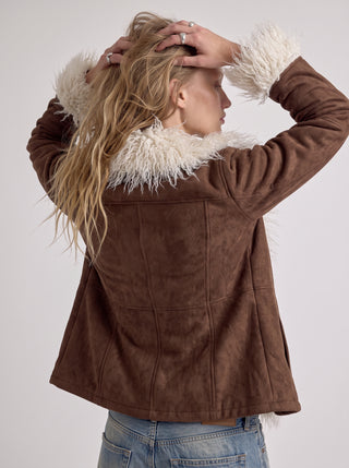 Rosalind Fur Trim Suede Jacket