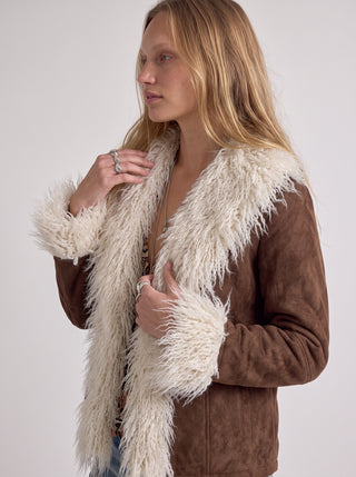 Rosalind Fur Trim Suede Jacket