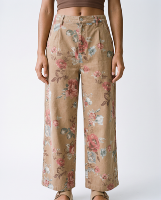 Rue Wide-Leg Floral Print Pants