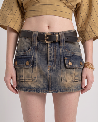 Rylan Cargo Denim Mini Skirt