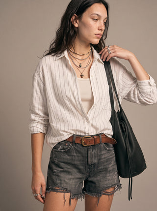 Saskia Pinstripe Button-Up Shirt