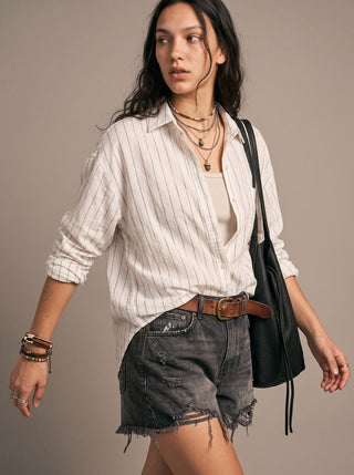 Saskia Pinstripe Button-Up Shirt