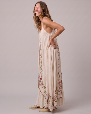 Seraphina Embroidered Trapeze Maxi Dress