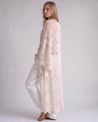 Serenella Sheer Lace Maxi Kimono