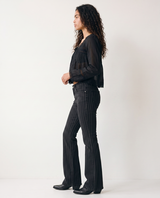 Sienna Low-Rise Pinstripe Flared Pants