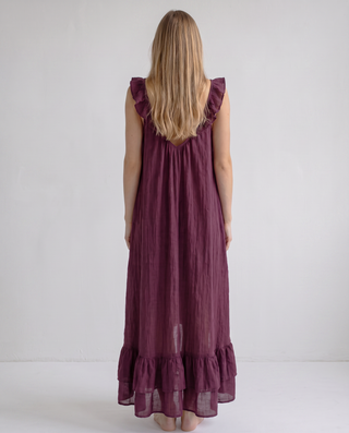 Sienna Ruffle-Trim Asymmetric Maxi Dress