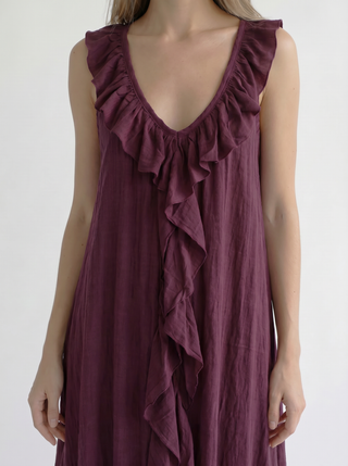 Sienna Ruffle-Trim Asymmetric Maxi Dress