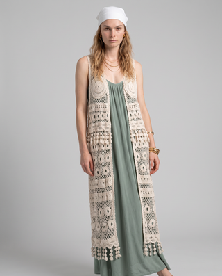 Solaza Crochet Maxi Vest
