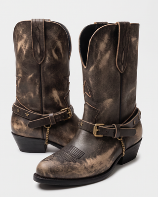 Star & Chain Moto Western Boot