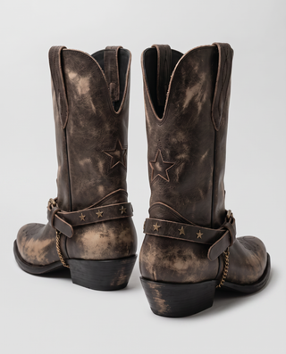 Star & Chain Moto Western Boot