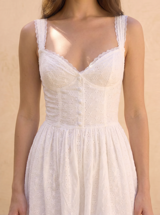 Sweetheart Eyelet Mini Dress