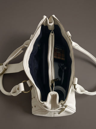 The Lockdown Satchel in Warm Ivory
