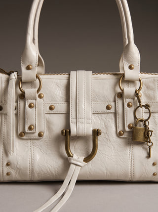 The Lockdown Satchel in Warm Ivory