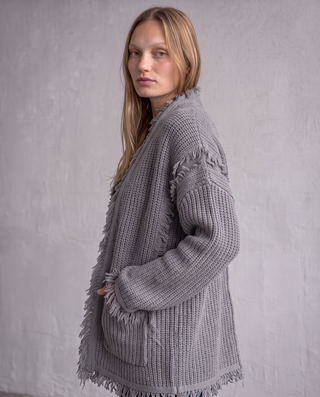 Thornsdale Raw-Hem Fringe Cardigan