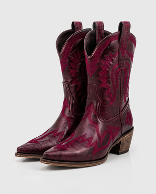 Valentina Cruz Sunburst Embroidered Western Boots