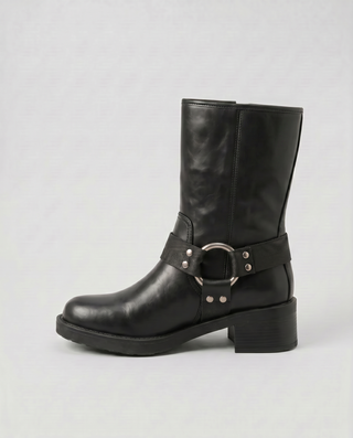 Valerie Studded Harness Moto Boots