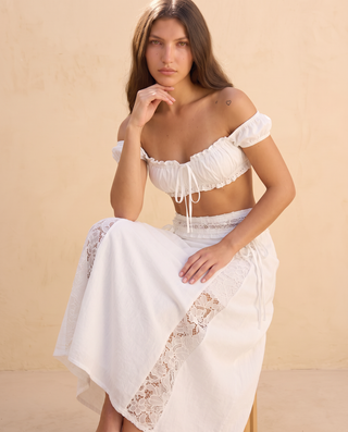 Vienna Lace-Panel Skirt Set