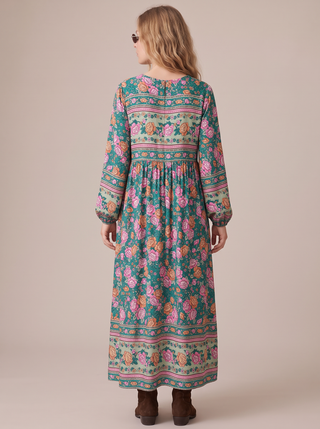 Winona Block Print Boho Maxi Dress